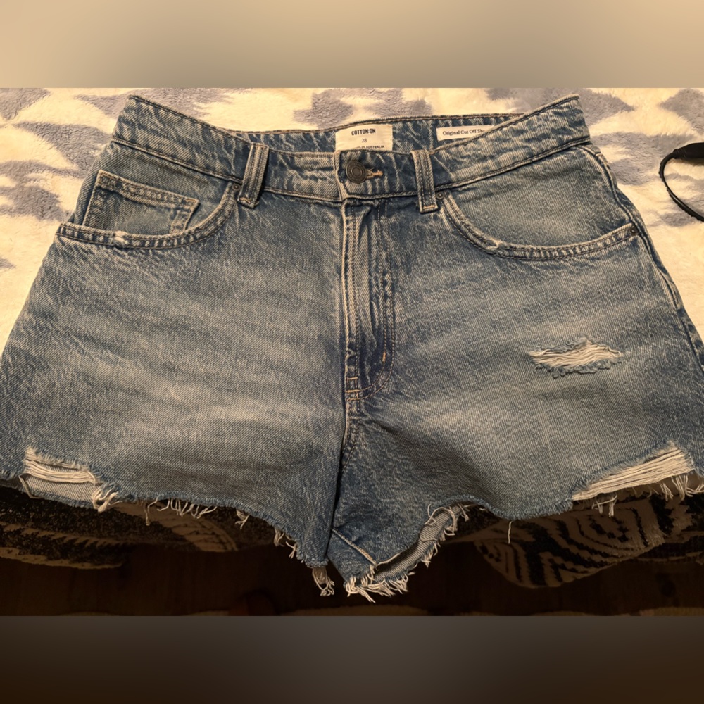 Cotton On Blue Denim Cut-Off Shorts
